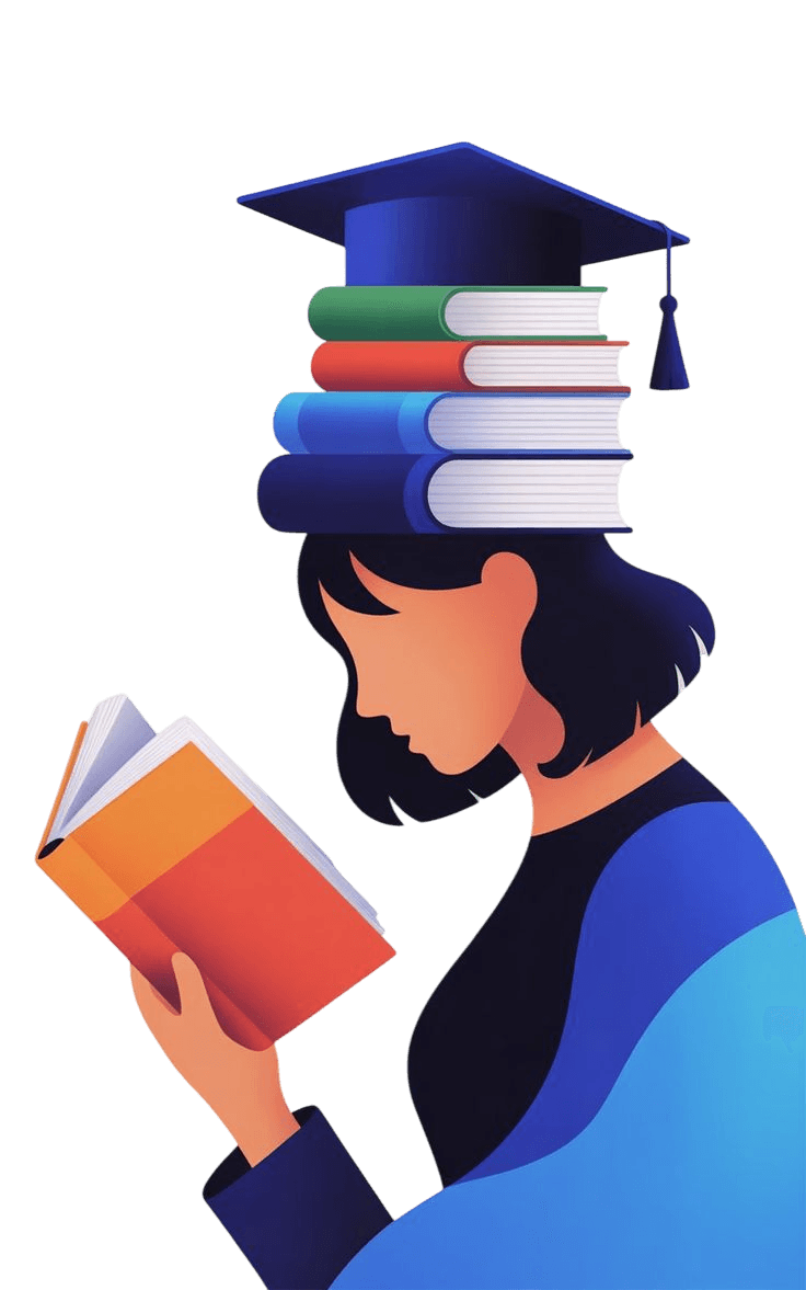Student studying illustration